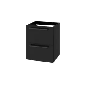 Meuble sous vasque suspendu noir mat 2 tiroirs l.50 x H.60 x P.45 cm GoodHome Imandra