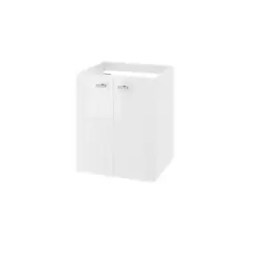 Meuble sous vasque suspendu blanc brillant 2 portes l.50 x H.60 x P.45 cm GoodHome Imandra
