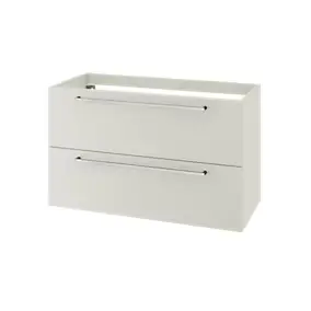 Meuble sous vasque suspendu gris galet 2 tiroirs l.100 x H.60 x P.45 cm GoodHome Imandra
