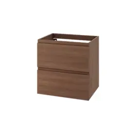 Meuble sous vasque suspendu effet chêne foncé 2 tiroirs l.60 x H.60 x P.45 cm GoodHome Imandra