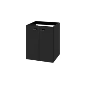 Meuble sous vasque suspendu noir mat 2 portes l.50 x H.60 x P.45 cm GoodHome Imandra