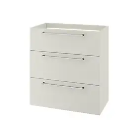 Meuble sous vasque à poser gris galet 3 tiroirs l.80 x H.86,5 x P.45 cm GoodHome Imandra