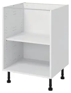 Meuble bas "Florie" blanc mat l.60 x h.72 x p.57 cm 2 casseroliers