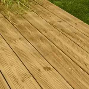 Lame de terrasse pin classe 4 vert THERAO 420 x 14,5 x 2,7 cm