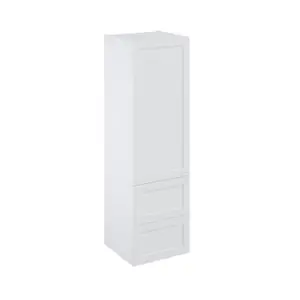 Colonne "Florie" blanc mat l.60 x h.201 x p.60 cm 1 porte + 2 casseroliers avec 1 tiroir intérieur