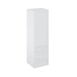 Colonne "Florie" blanc mat l.60 x h.201 x p.60 cm 1 porte + 1 tiroir + 2 casseroliers