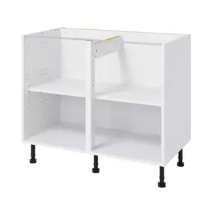 Meuble d'angle bas "Coline" vert sauge l.100 x h.72 x p.57 cm 1 porte + rangement panier gauche