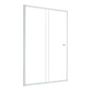 Porte de douche coulissante verre trempé 4 mm cadre blanc GARIAN 2V - l. 120 x H. 185 cm