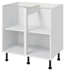 Meuble bas "Coline" imitation chêne clair l.80 x h.72 x p.57 cm 2 casseroliers