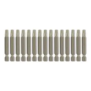 Lot de 15 embouts de vissage Torx TX30 acier S2 - L. 50 mm