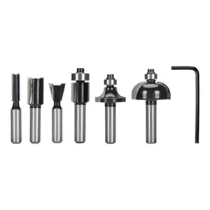 Coffret de 6 fraises défonceuse bois 240491-T - tige 8 mm