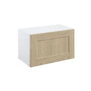 Meuble haut "Coline" chêne clair l.60 x h.36 x p.32 cm 2 portes relevantes