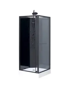 Cabine de douche hydromassante, porte coulissante et receveur blanc 80 x 80 x H. 225 cm
