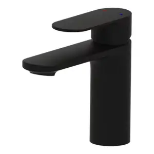 Mitigeur de lavabo noir mat avec bonde clic-clac SIBIA