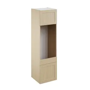 Colonne four + micro-ondes "Coline" imitation chêne clair l.60 x h.201 x p.57 cm + 2 portes