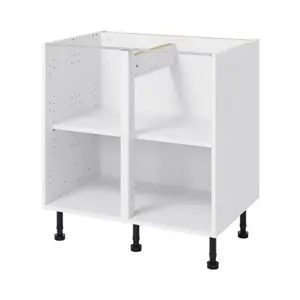 Meuble bas "Adele" gris l.80 x h.72 x p.57 cm 2 casseroliers