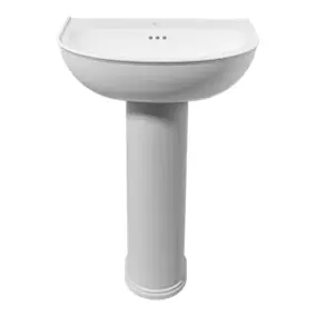 Ensemble lavabo et colonne en céramique blanc Endell GoodHome