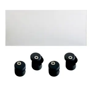Panneau acrylique transparent 94x64 cm et 4 supports aluminium noir pour rampe Jorun