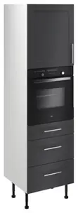 Colonne four "Florie" anthracite mat l.60 x h.201 x p.57 cm + 1 porte + 1 tiroir + 2 casseroliers