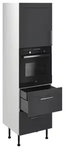 Colonne four "Florie" anthracite mat l.60 x h.201 x p.57 cm + 1 porte + 2 casseroliers + 1 tiroir intérieur