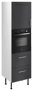 Colonne four "Florie" anthracite mat l.60 x h.201 x p.57 cm + 1 porte + 2 casseroliers