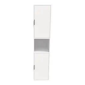 Colonne de salle de bains 2 portes suspendue blanc mat H.160 x l.35 x P.36 cm GoodHome Nava