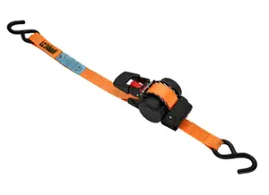 Sangle à cliquet d’arrimage rétractable avec crochets 340 kg - L. 360 x l. 2,5 cm
