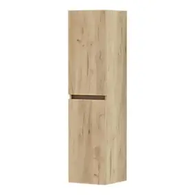 Colonne de salle de bains 2 portes suspendue H.120 x P.30 x l.30 cm effet chêne Teide