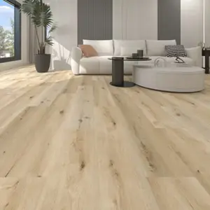 Sol PVC 4 mm cu0,55 lame 122 x 23 cm imitation bois clair clipsable