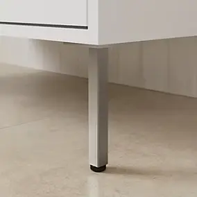 2 pieds réglables en aluminium chromé H.15,6 x l.1,8 cm GoodHome Nava
