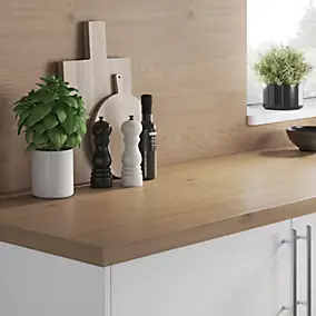 Crédence de cuisine effet bois brut Rustic GoodHome l. 200 x 60 cm x Ép. 8 mm