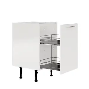 Meuble de rangement bas 50 cm blanc brillant DORICE