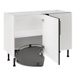 Meuble de rangement bas d'angle 120 cm anthracite mat DORICE