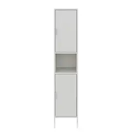 Colonne de salle de bains blanc H.160 cm + 2 pieds réglables chromé H.15,6 cm GoodHome Nava