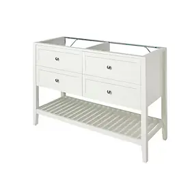 Ensemble meuble sous vasque blanc mat GoodHome Perma + plan vasque double en céramique blanc brillant L.120 cm GoodHome Endell