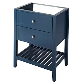 Meuble sous vasque à poser l.60 cm bleu mat Perma + plan vasque céramique Endell, GoodHome