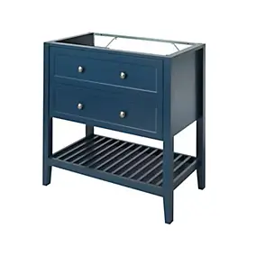Ensemble meuble sous vasque bleu mat GoodHome Perma + plan simple vasque en céramique blanc brillant L.80 cm GoodHome Endell