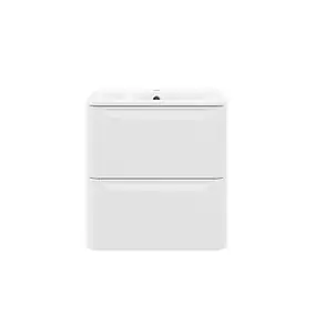 Ensemble meuble sous vasque blanc + plan vasque en résine blanc L.60,4 cm GoodHome Nevado