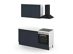 Cuisine complète GoodHome Artemisia bleu mat 2 caissons hauts + 3 bas sans électroménager l.80 cm