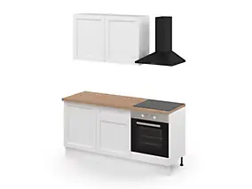 Cuisine complète GoodHome Artemisia blanc mat 2 caissons hauts + 3 bas sans électroménager l.80 cm