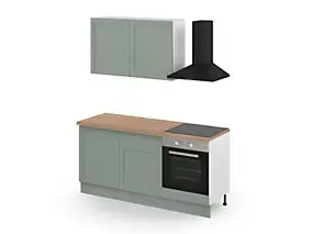 Cuisine complète GoodHome Ash vert sauge 2 caissons hauts + 3 bas sans électroménager l.80 cm