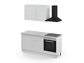Cuisine complète GoodHome Ash gris mat 2 caissons hauts + 3 bas sans électroménager l.80 cm