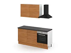 Cuisine complète GoodHome Chia effet chêne fumé 2 caissons hauts + 3 bas sans électroménager l.80 cm