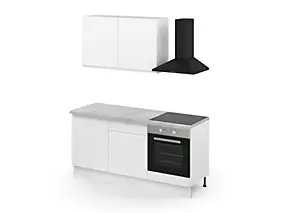 Cuisine complète GoodHome Garcinia blanc mat 2 caissons hauts + 3 bas sans électroménager l.80 cm