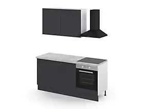 Cuisine complète GoodHome Stevia bleu mat 2 caissons hauts + 3 bas sans électroménager l.80 cm