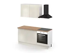 Cuisine complète GoodHome Stevia crème brillant 2 caissons hauts + 3 bas sans électroménager l.80 cm
