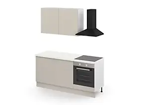 Cuisine complète GoodHome Palma beige cachemire mat 2 caissons hauts + 3 bas sans électroménager l.80 cm