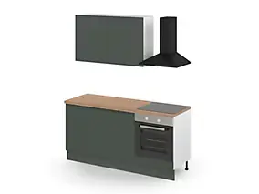 Cuisine complète GoodHome Palma vert forêt mat 2 caissons hauts + 3 bas sans électroménager l.80 cm