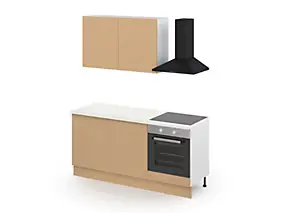 Cuisine complète GoodHome Palma camel 2 caissons hauts + 3 bas sans électroménager l.80 cm