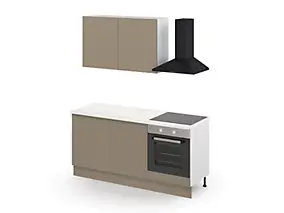Cuisine complète GoodHome Palma champagne 2 caissons hauts + 3 bas sans électroménager l.80 cm